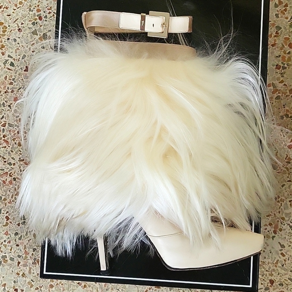 Cesare Paciotti Fur High Heel Booties